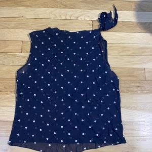 Navy polka dot rayon shirt